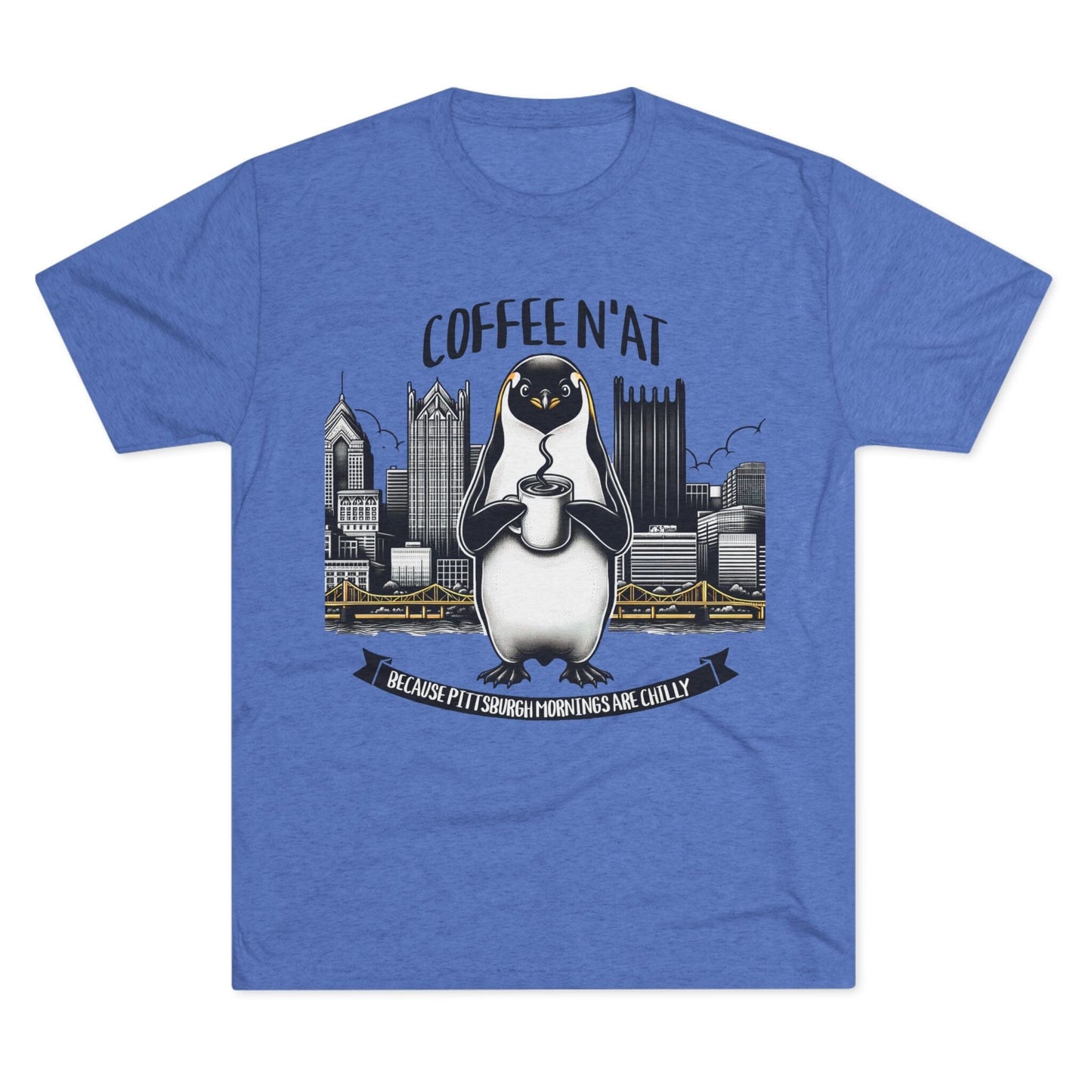 Coffee N'At Tri-Blend Tee - Pittsburgh Coffee Lover Gift T-Shirt Printify S Tri-Blend Vintage Royal 