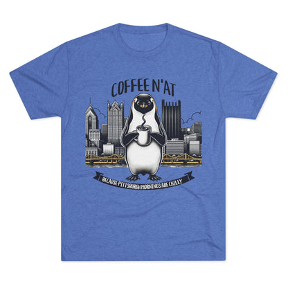 Coffee N'At Tri-Blend Tee - Pittsburgh Coffee Lover Gift T-Shirt Printify S Tri-Blend Vintage Royal 