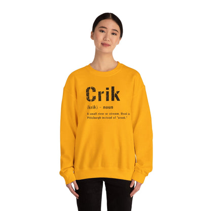 Crik Definition Sweatshirt - Pittsburghese Crewneck Sweatshirt Yinzergear 