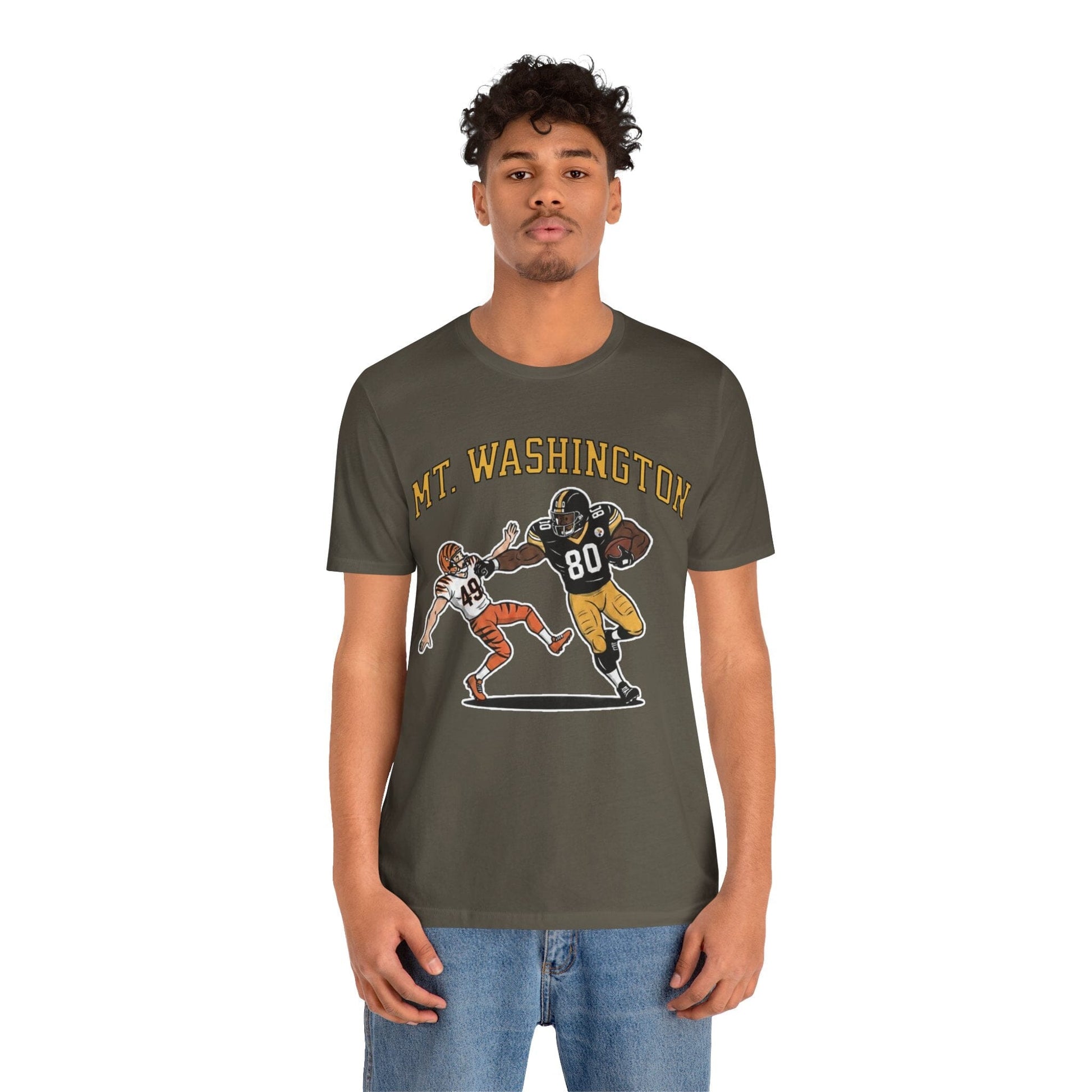 Mt. Washington Steelers Stiff Arm T-Shirt - Darnell Washington Shirt T-Shirt Printify 
