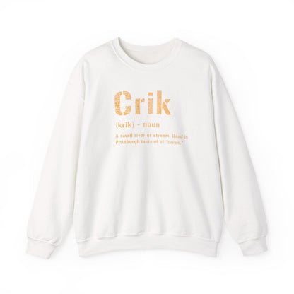 Crik Definition Sweatshirt - Pittsburghese Crewneck Sweatshirt Yinzergear S White 