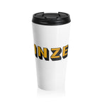 Yinzer Stainless Steel Travel Mug Pittsburgh mug front view | Yinzergear