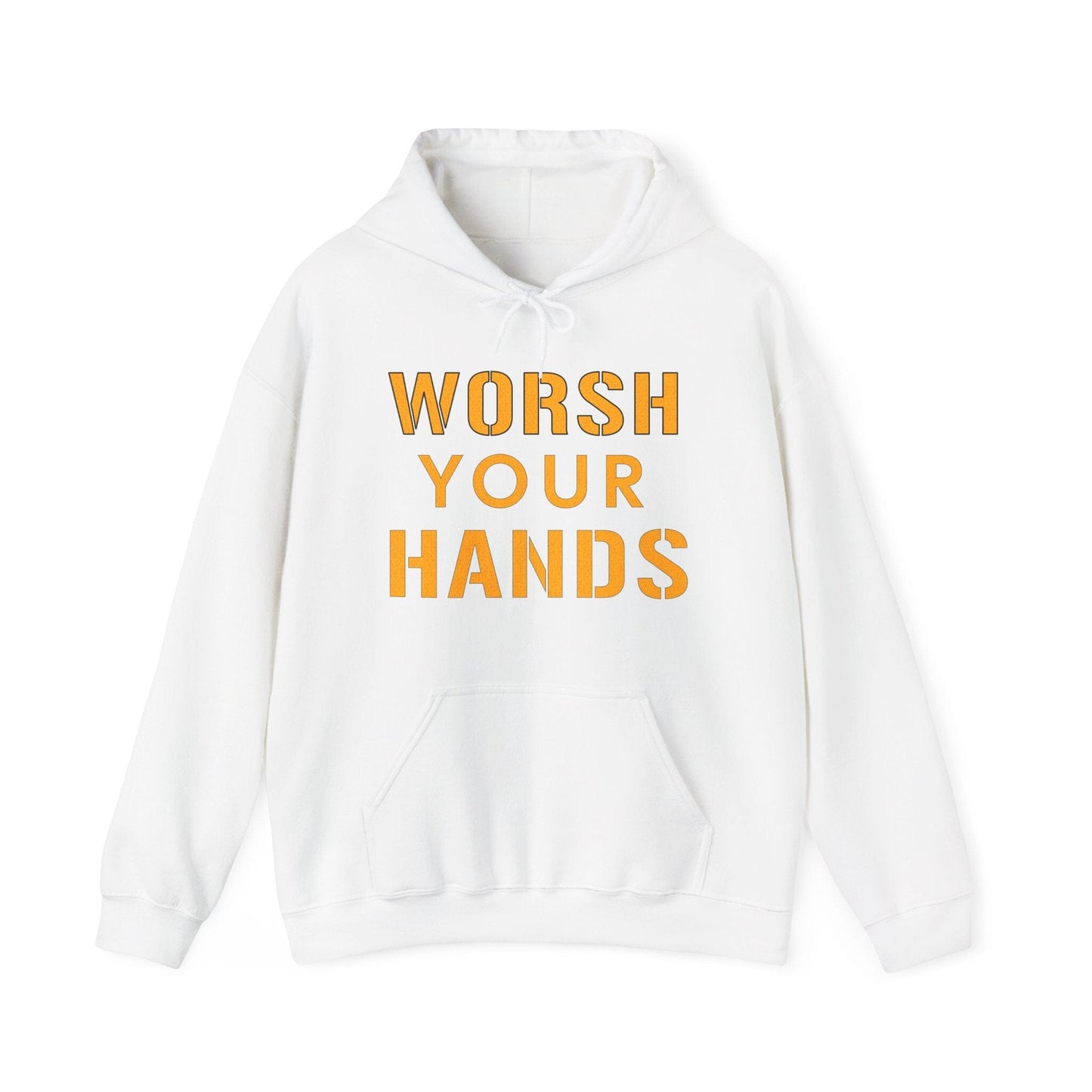 Worsh Your Hands Hoodie - Pittsburgh Yinzer Sweatshirt Hoodie Printify White S 