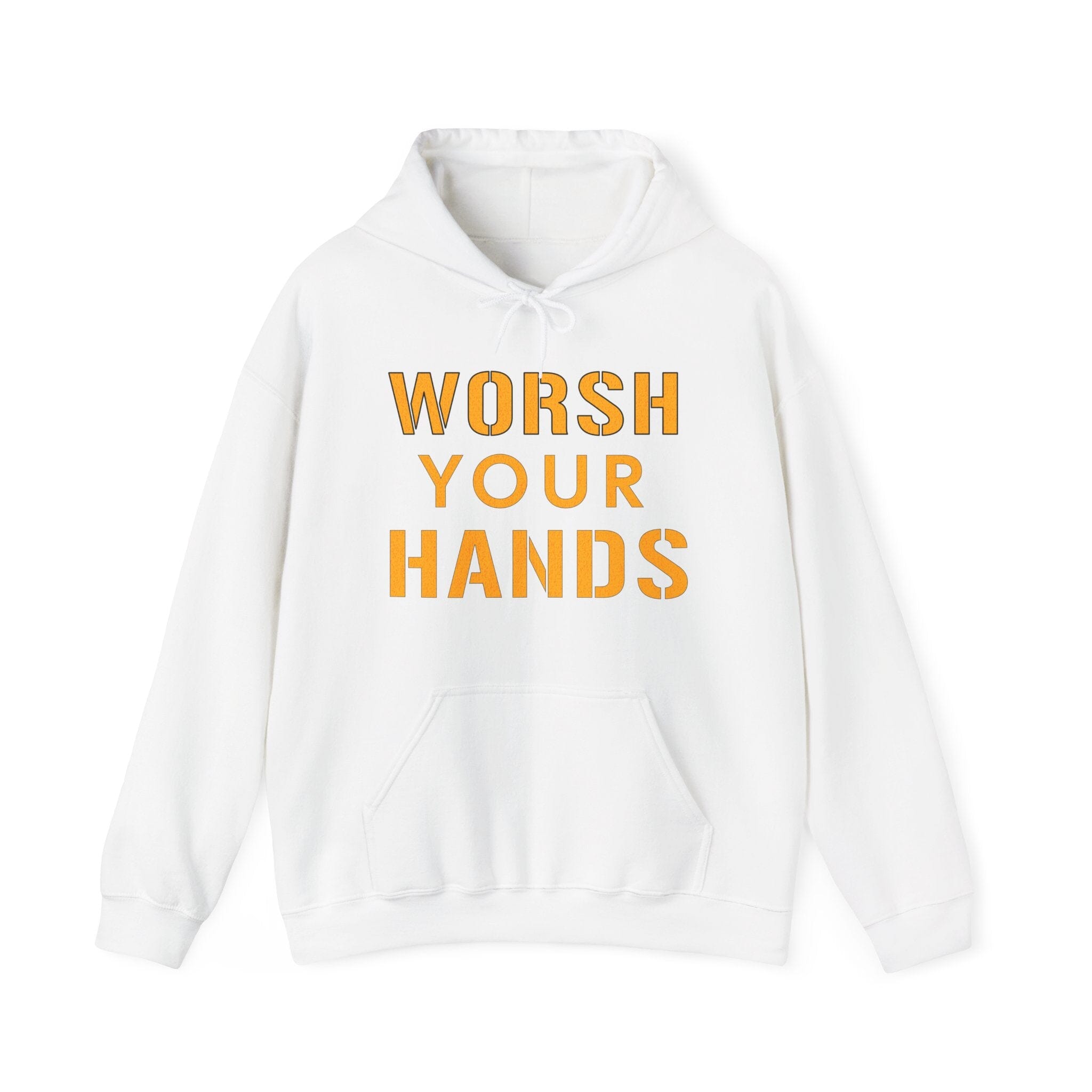 Worsh Your Hands Hoodie Pittsburgh hoodie on white hoodie | Yinzergear