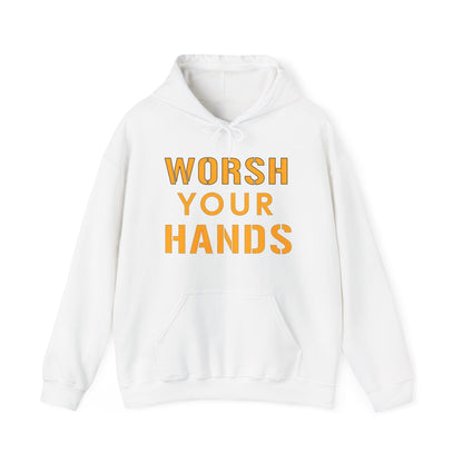 Worsh Your Hands Hoodie - Pittsburgh Yinzer Sweatshirt Hoodie Printify White S 