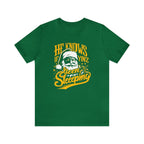 He Knows If Yinz Been Sleeping Christmas T-Shirt Pittsburgh tee product image | Yinzergear