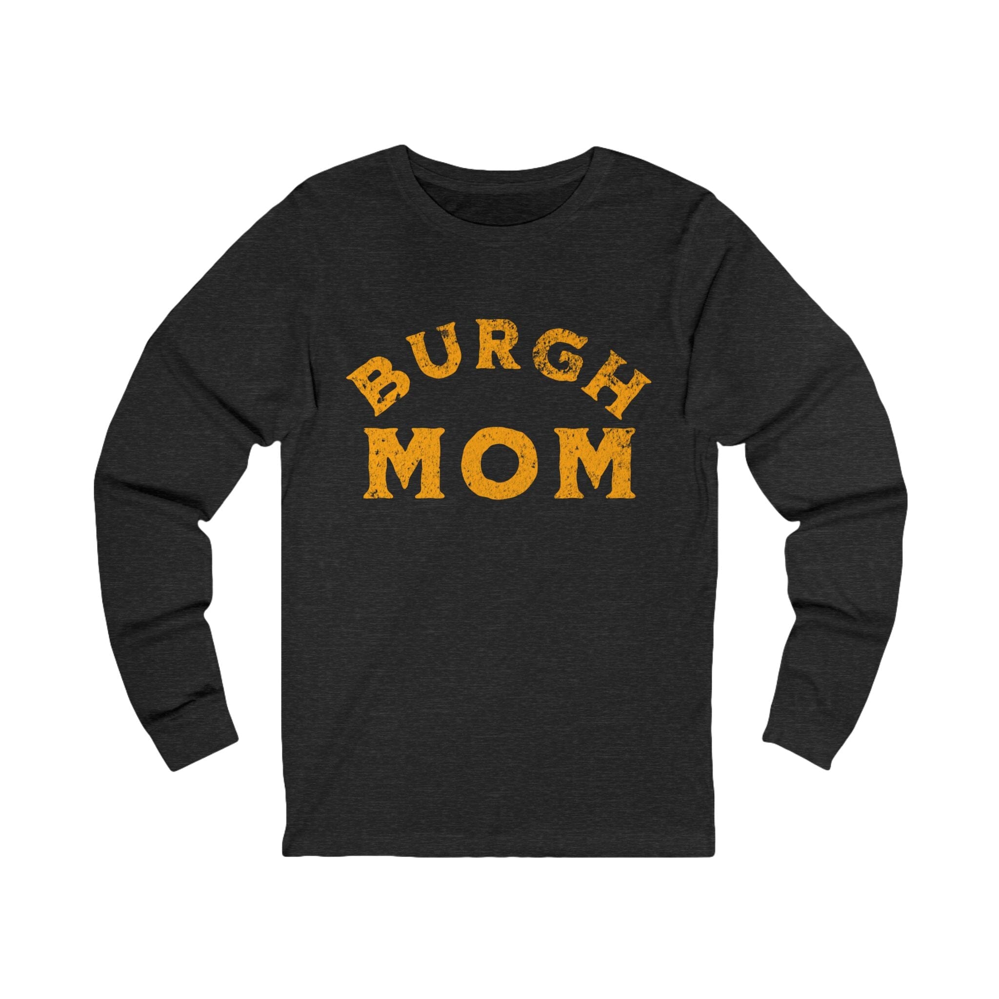 Burgh Mom Long Sleeve Shirt on grey long sleeve shirt | Yinzergear