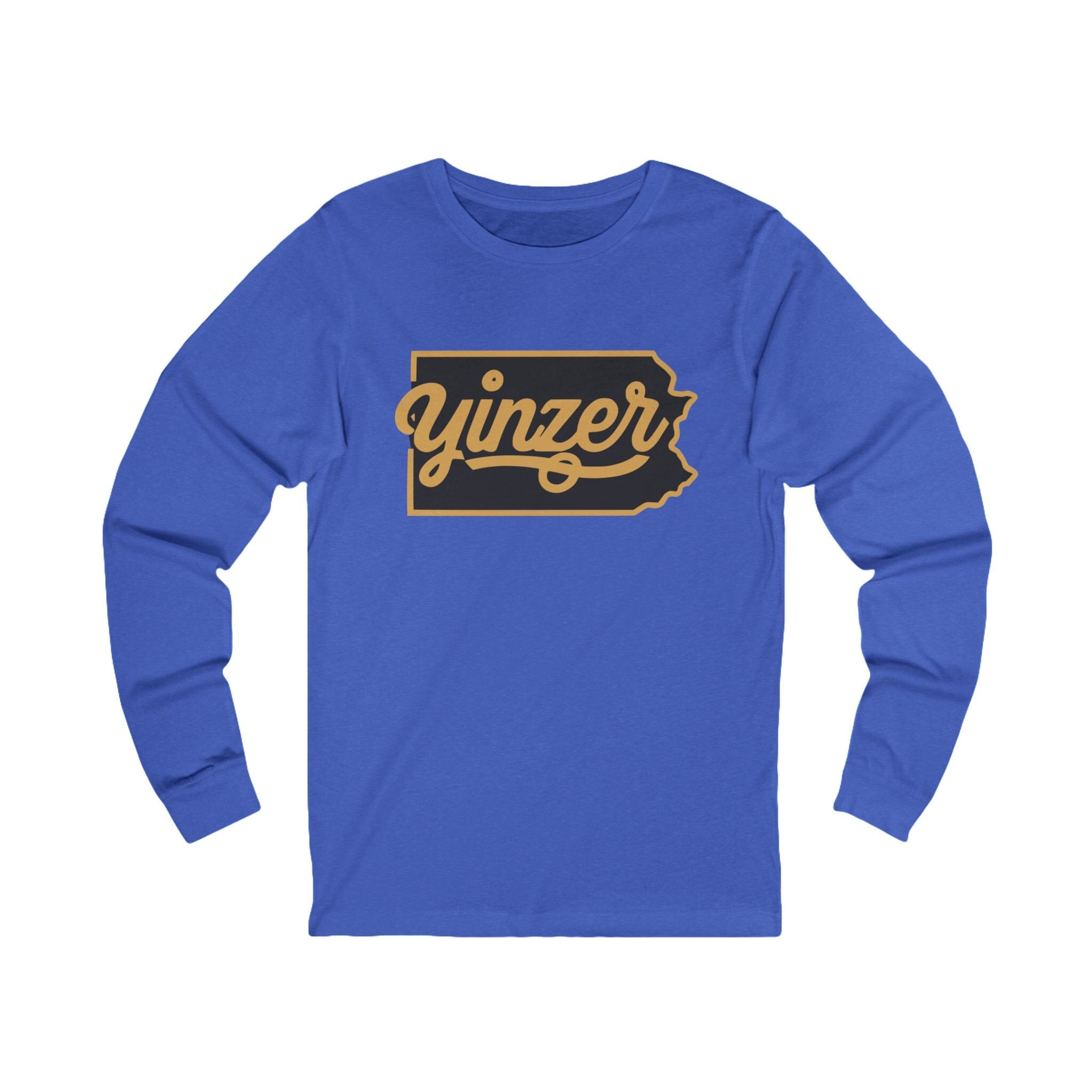 Yinzer State of Mind Long Sleeve Shirt Pittsburgh long sleeve shirt on royal blue long sleeve shirt | Yinzergear