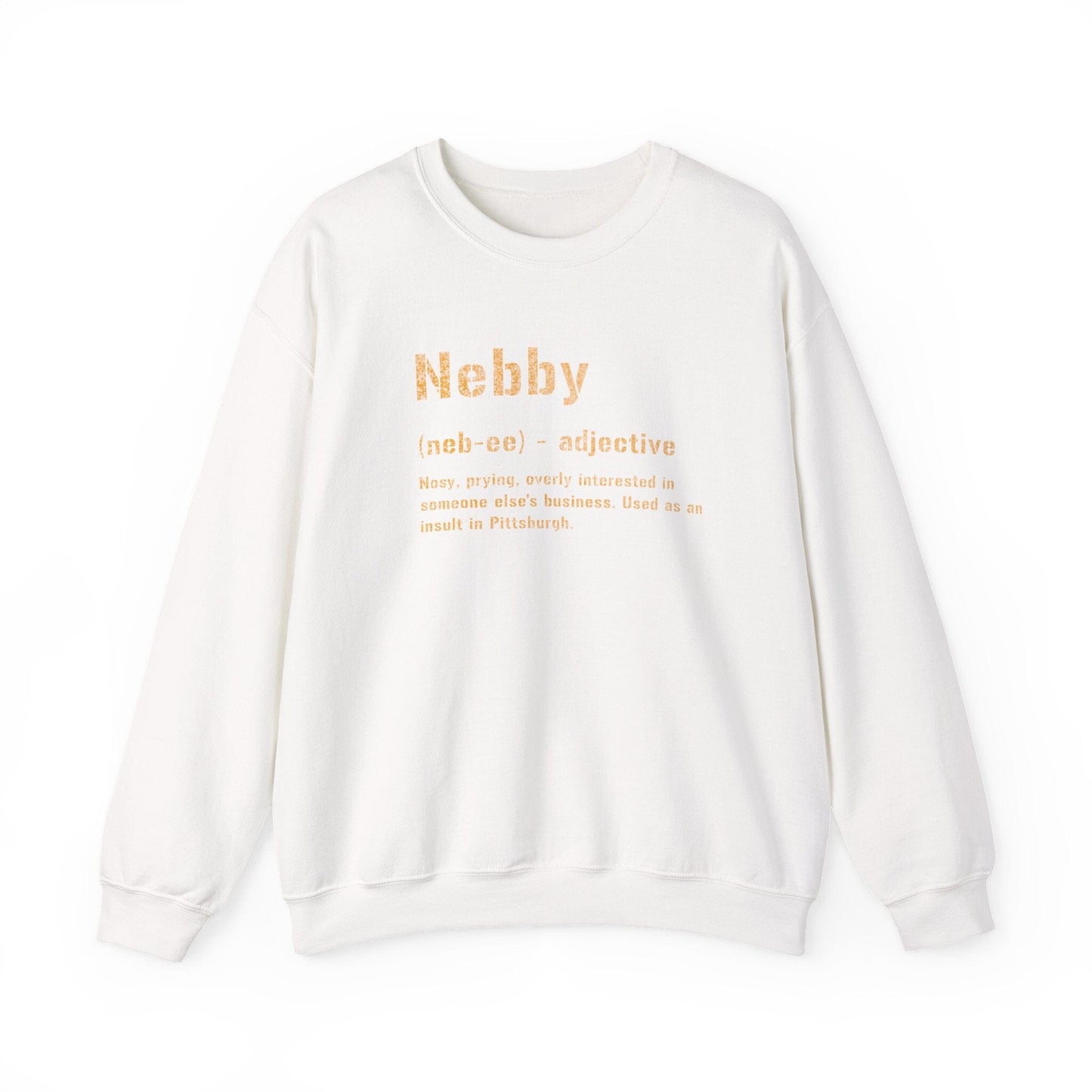 Nebby Definition Sweatshirt - Pittsburghese Sweatshirt Yinzergear S White 
