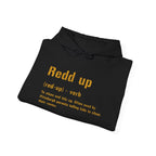 Redd Up Hoodie Pittsburgh hoodie on red hoodie alternate view 4 | Yinzergear