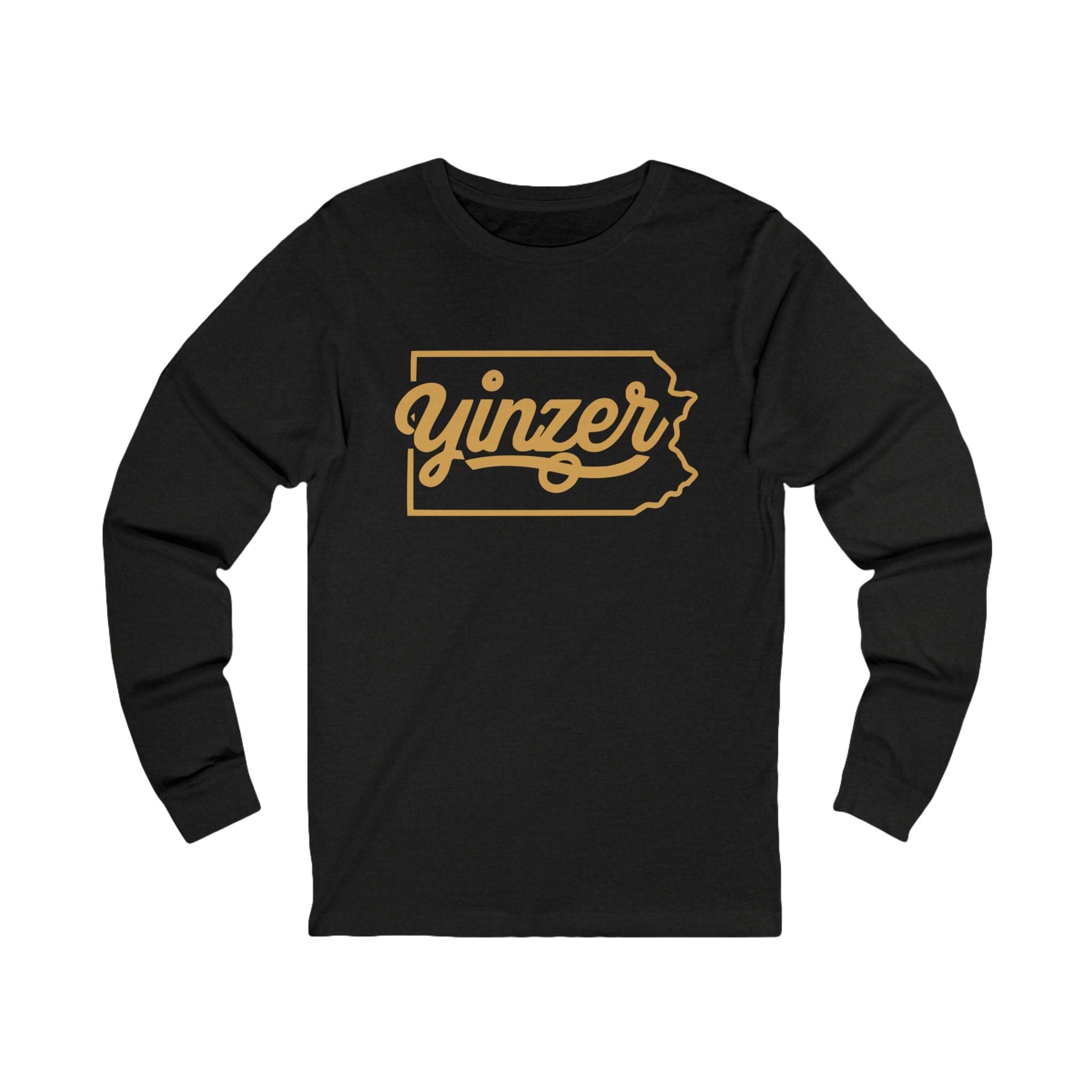 Yinzer State of Mind Long Sleeve Shirt Pittsburgh long sleeve shirt on black long sleeve shirt | Yinzergear