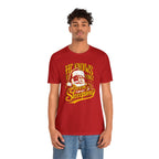 He Knows If Yinz Been Sleeping Christmas T-Shirt Pittsburgh tee product image alternate view 7 | Yinzergear