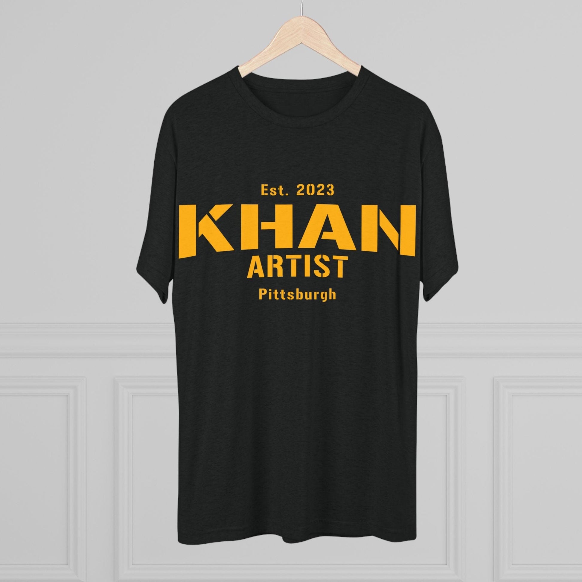 Khan Artist Tri-Blend Tee - Pittsburgh Football Gift T-Shirt Printify 