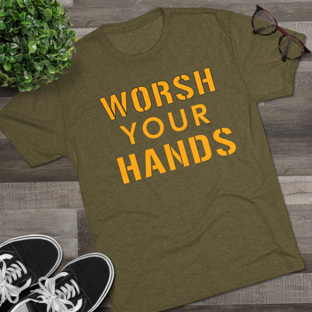 Worsh Your Hands Tri-Blend T-Shirt product image alternate view 3 | Yinzergear