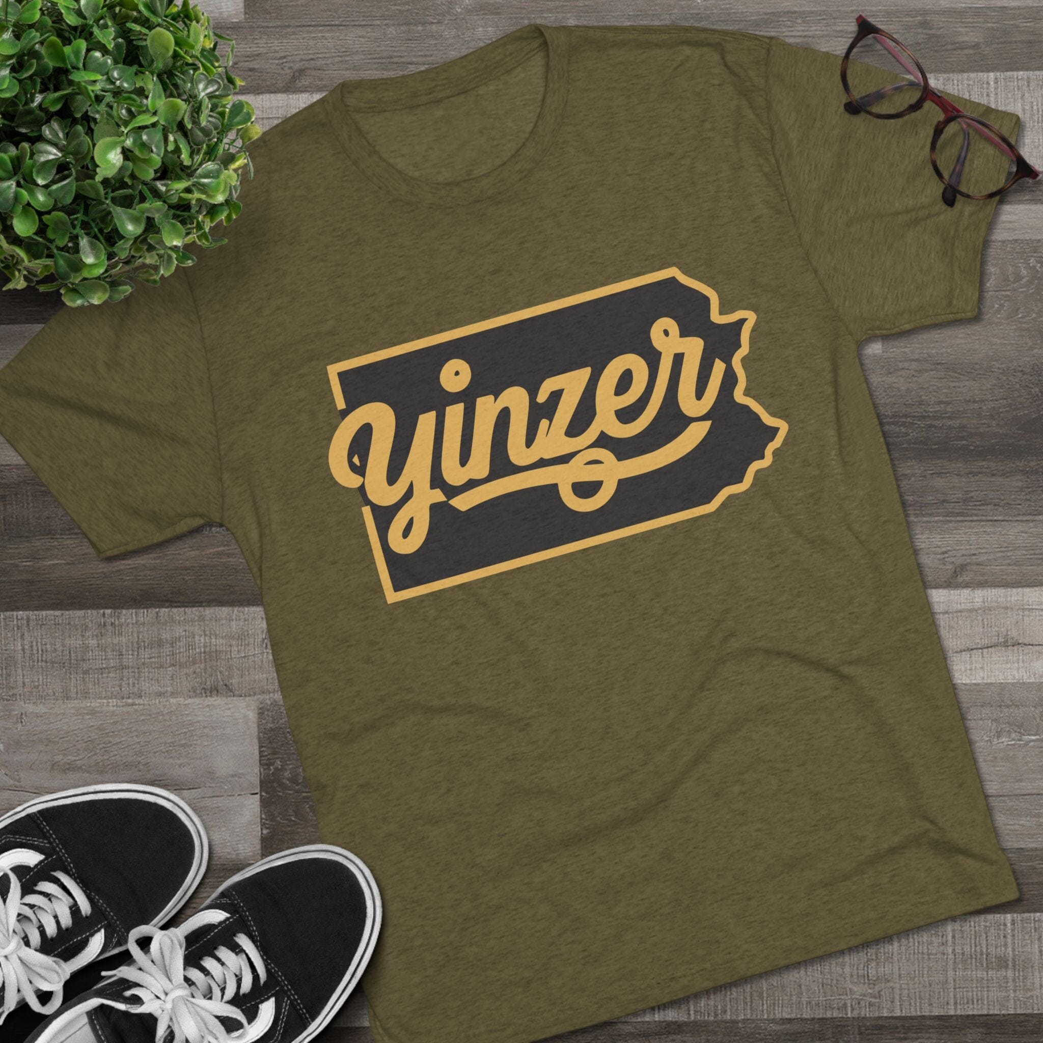 Yinzer State of Mind Tri-Blend T-Shirt product image alternate view 3 | Yinzergear