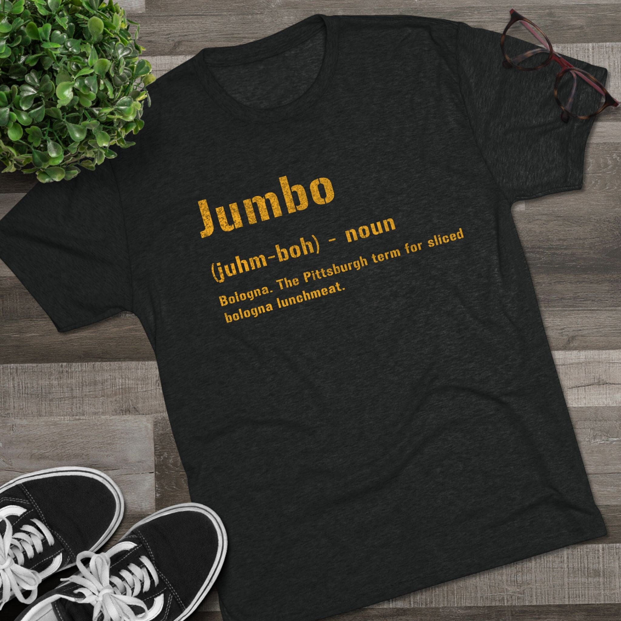 Jumbo Pittsburghese definition tee product image mockup view | Yinzergear