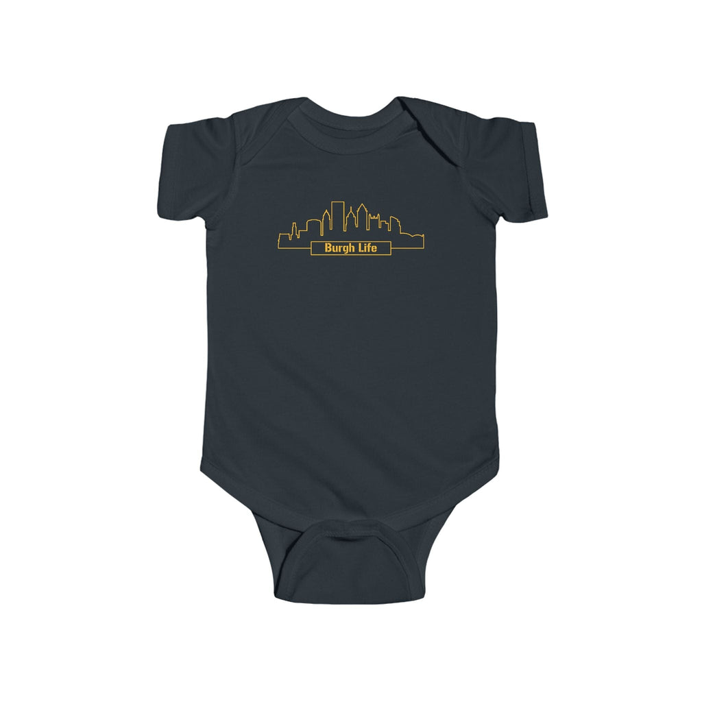 Burgh Life Baby Bodysuit on black kids shirt | Yinzergear
