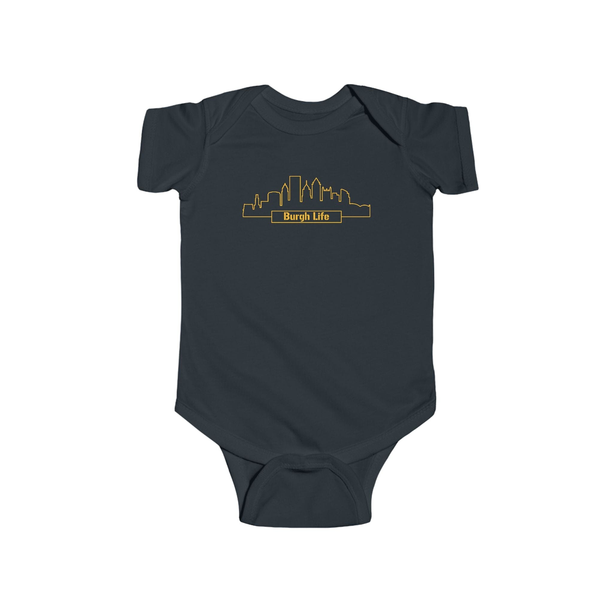 Burgh Life Baby Bodysuit on black kids shirt | Yinzergear