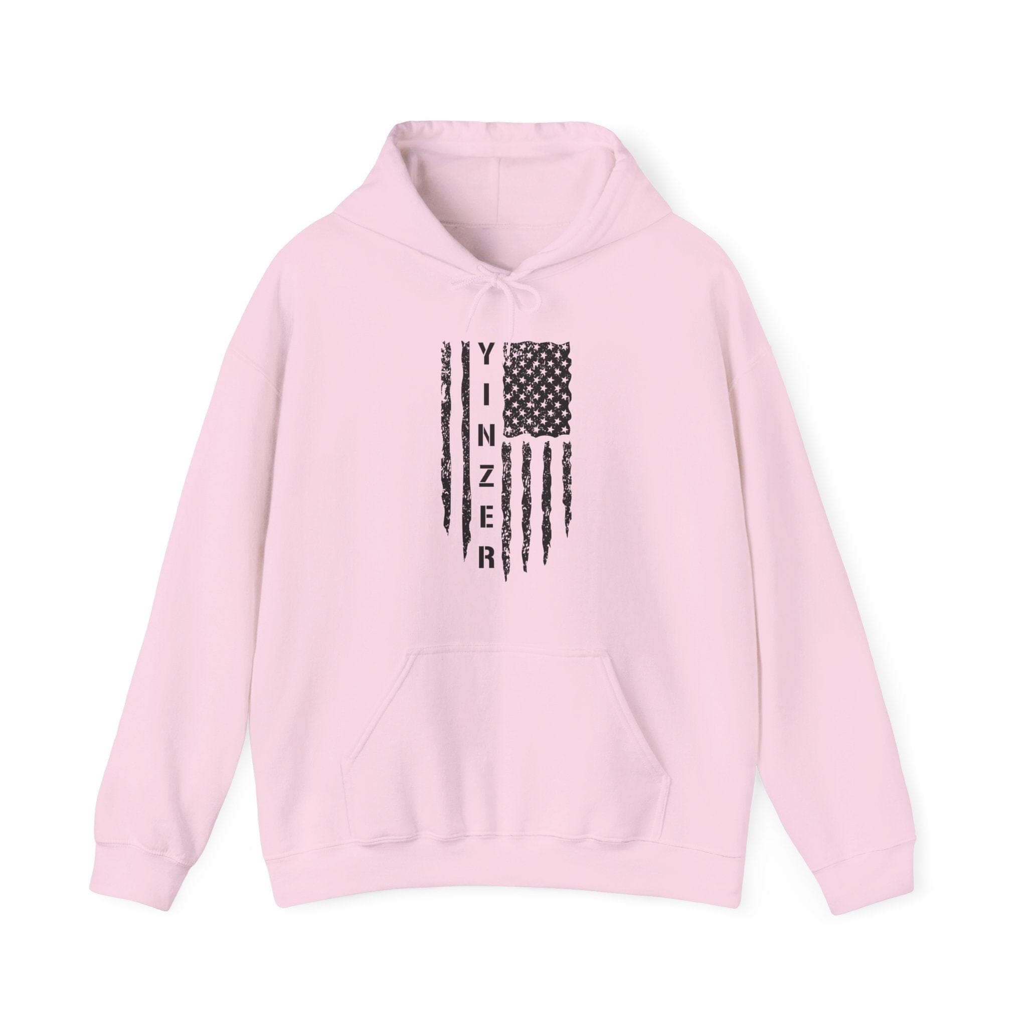 Yinzer Flag Hoodie Pittsburgh hoodie on pink hoodie | Yinzergear