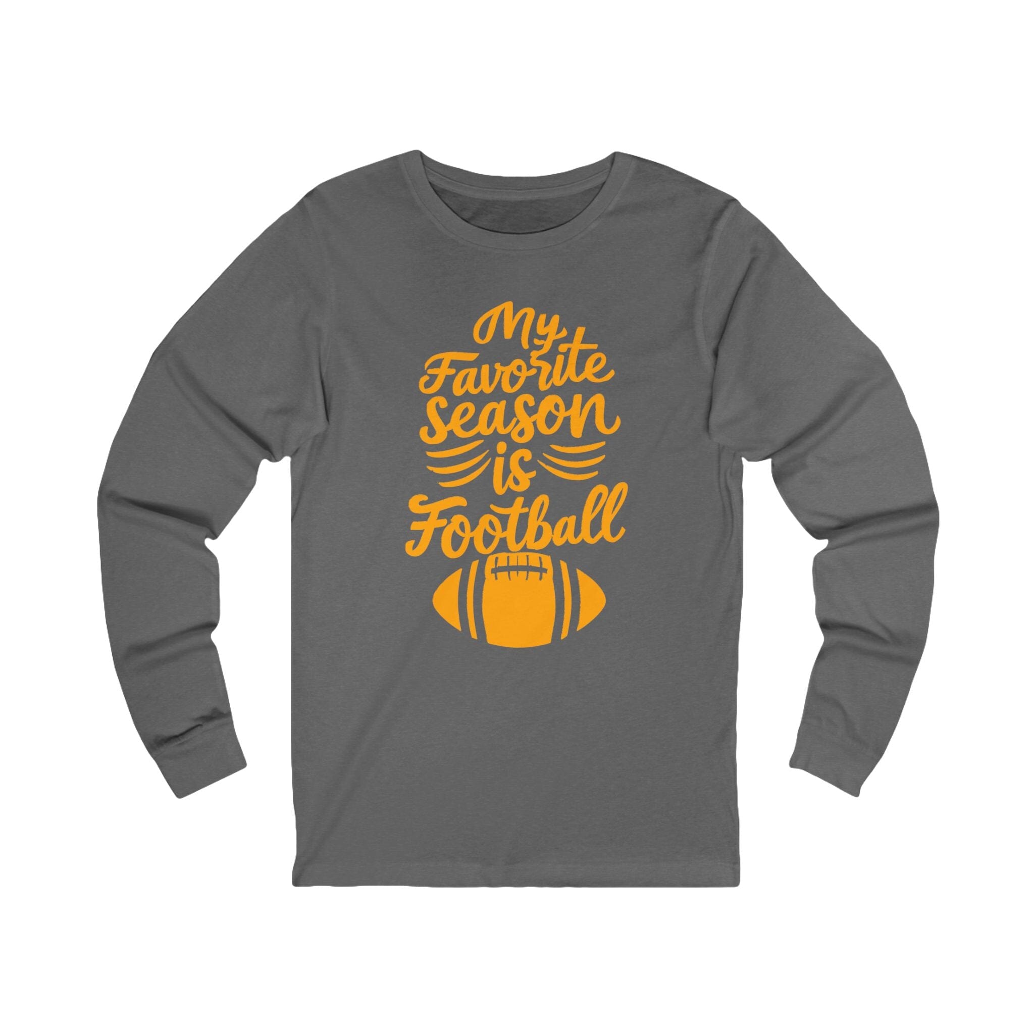 My Favorite Season Is Football Long Sleeve T-Shirt Steelers football long sleeve shirt on grey long sleeve shirt mockup view | Yinzergear