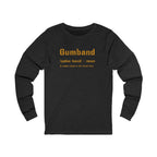 Gumband Pittsburghese definition long sleeve shirt on grey long sleeve shirt mockup view | Yinzergear