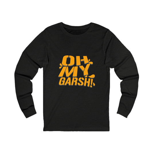 Oh My Garsh Long Sleeve Tee - Pittsburghese Yinzer Shirt Long-sleeve Printify M Black Heather 