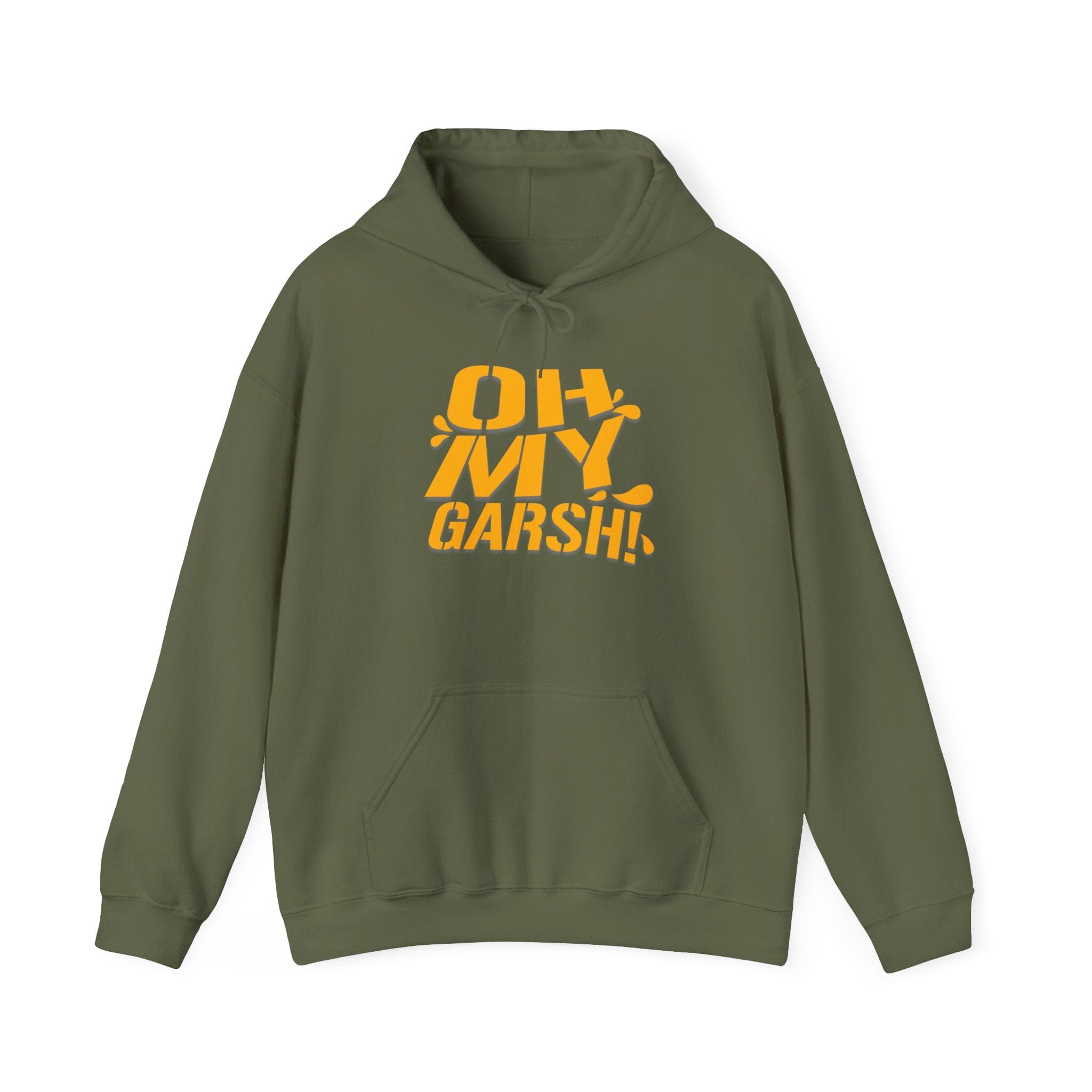 Oh My Garsh Hoodie Pittsburgh hoodie on military green hoodie | Yinzergear