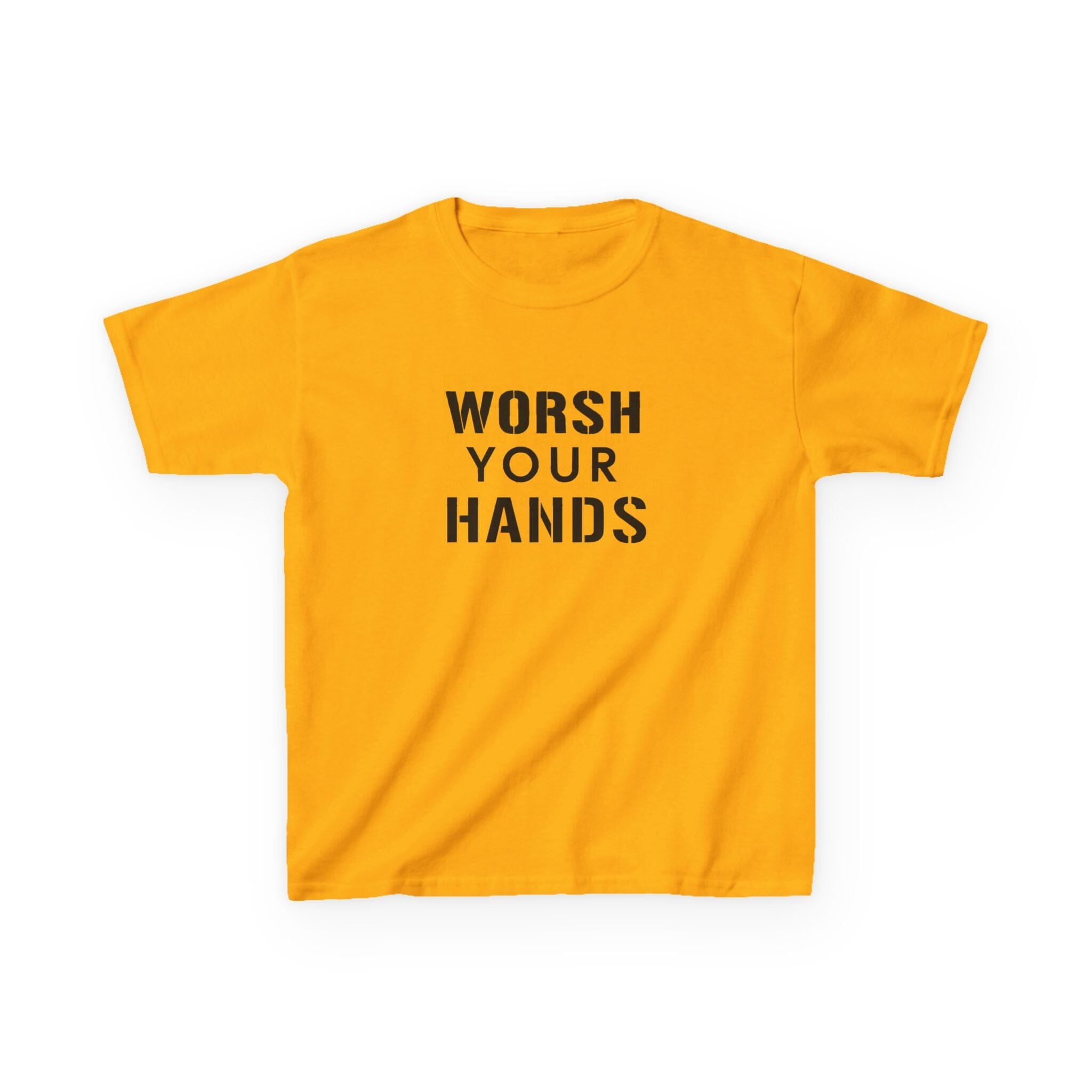 Worsh Your Hands Kids T-Shirt on gold kids shirt | Yinzergear
