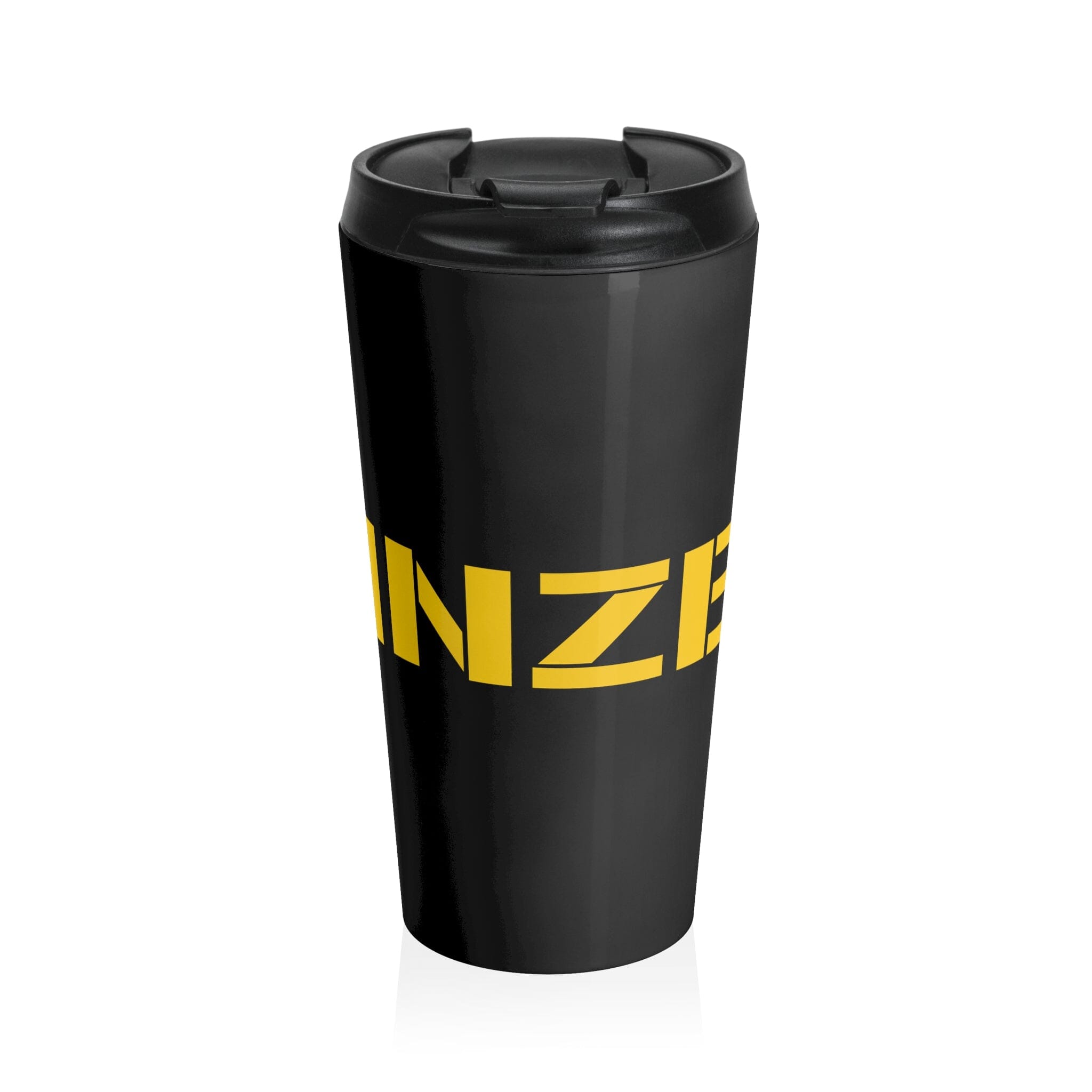 Yinzer Stainless Steel Travel Mug Pittsburgh mug front view | Yinzergear