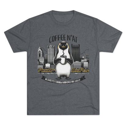 Coffee N'At Tri-Blend Tee - Pittsburgh Coffee Lover Gift T-Shirt Printify S Tri-Blend Premium Heather 