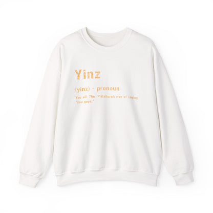 Yinz Definition Sweatshirt - Pittsburghese Sweatshirt Yinzergear S White 