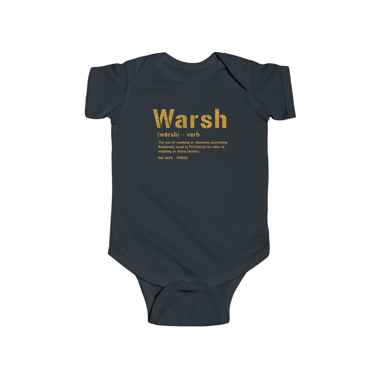 Warsh Yinzer Baby Bodysuit - Pittsburghese Baby Gift Kids clothes Yinzergear Black NB (0-3M) 