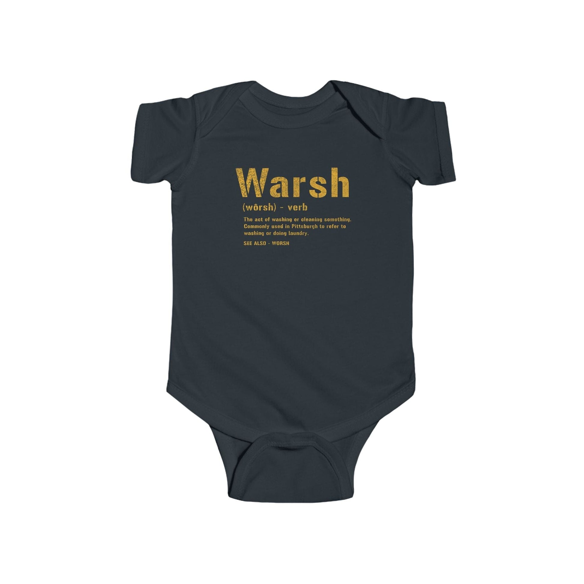 Warsh Yinzer Baby Bodysuit - Pittsburghese Baby Gift Kids clothes Yinzergear Black NB (0-3M) 