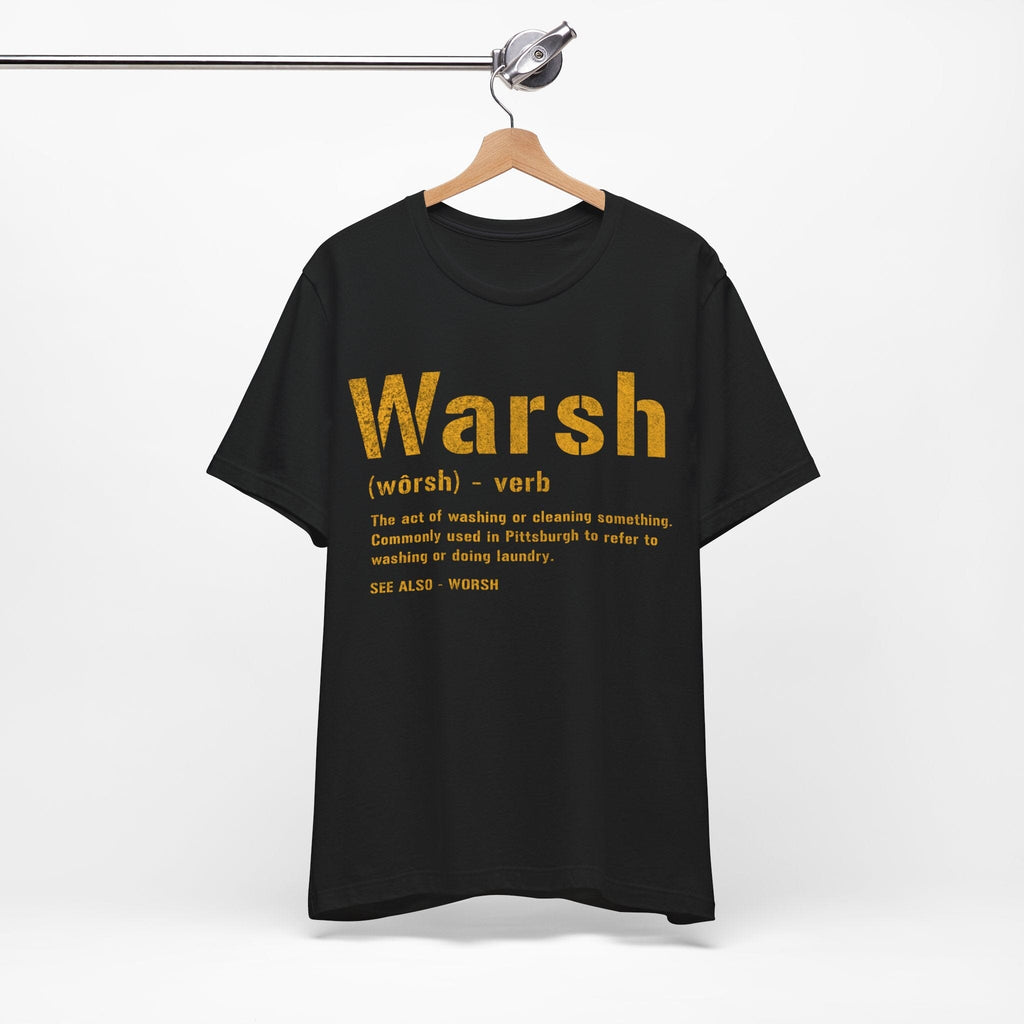 Warsh Pittsburghese definition tee product image mockup view | Yinzergear