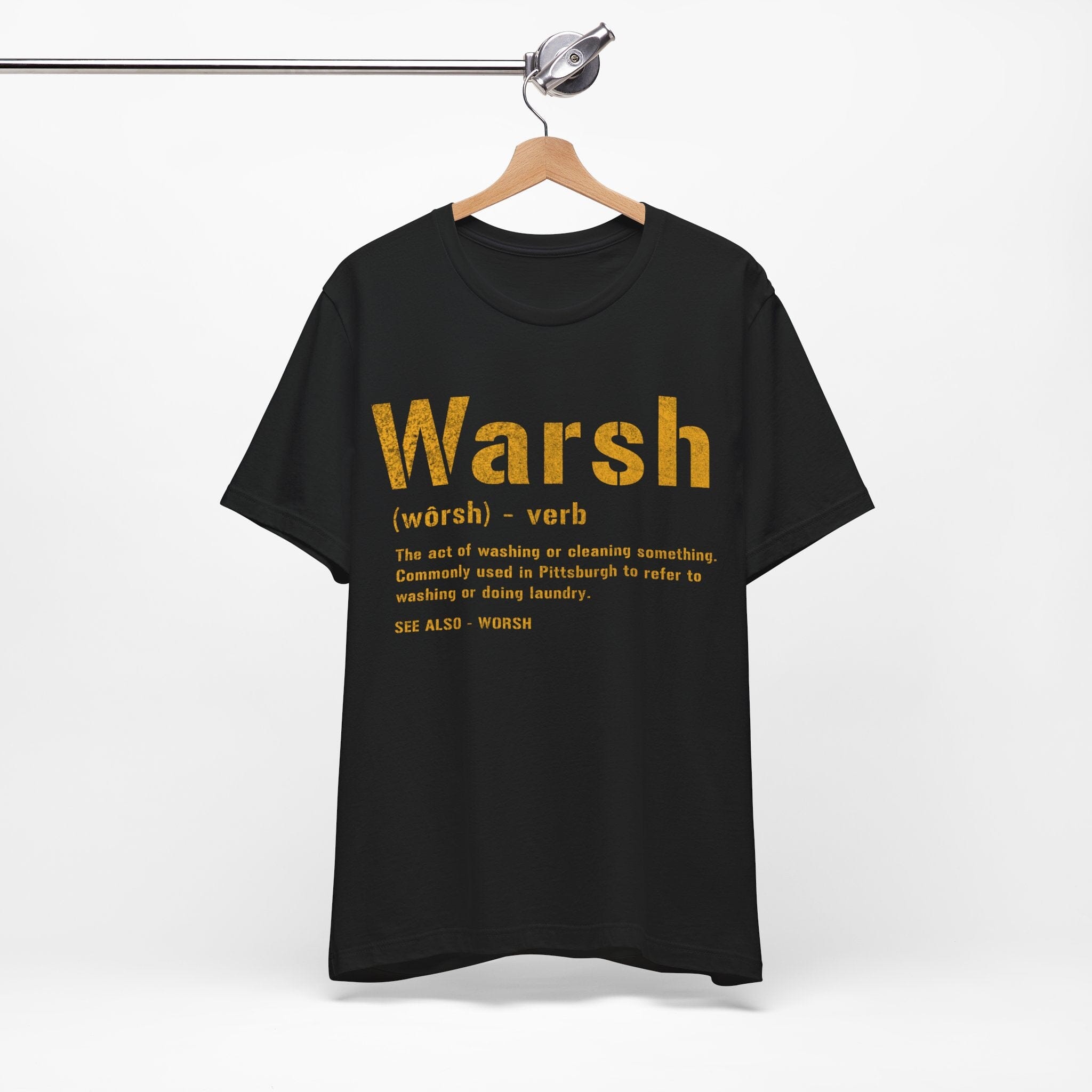 Warsh Pittsburghese definition tee product image mockup view | Yinzergear
