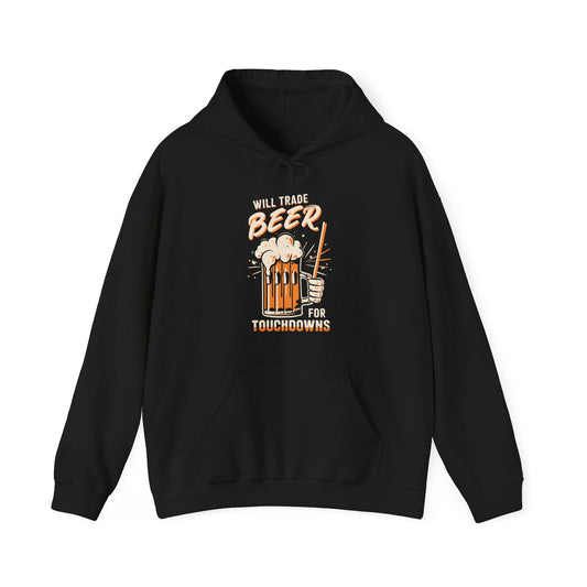 Will Trade Beer for Touchdowns Hoodie - Pittsburgh Football Hoodie Printify Black S 