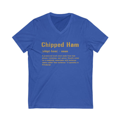 Chipped Ham Pittsburgh Shirt - Pittsburghese Tee V-neck Printify S True Royal 