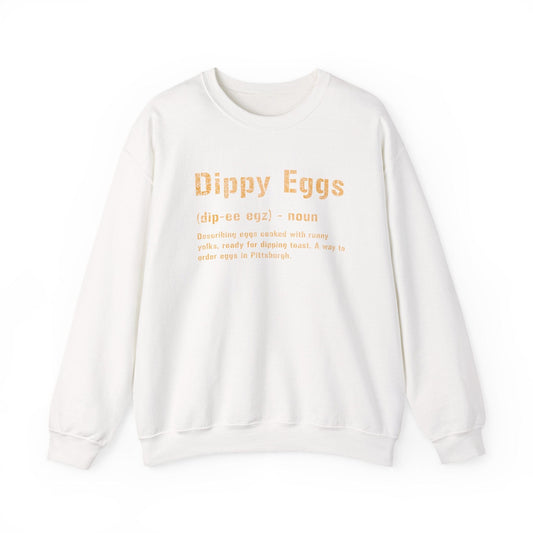 Dippy Eggs Definition Sweatshirt - Pittsburghese Crewneck Sweatshirt Yinzergear S White 