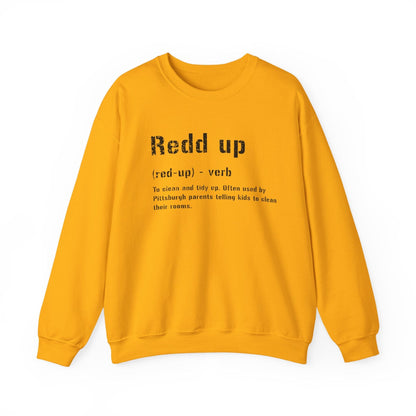 Redd Up Pittsburgh Crewneck Sweatshirt - Pittsburghese Sweatshirt Yinzergear S Gold 