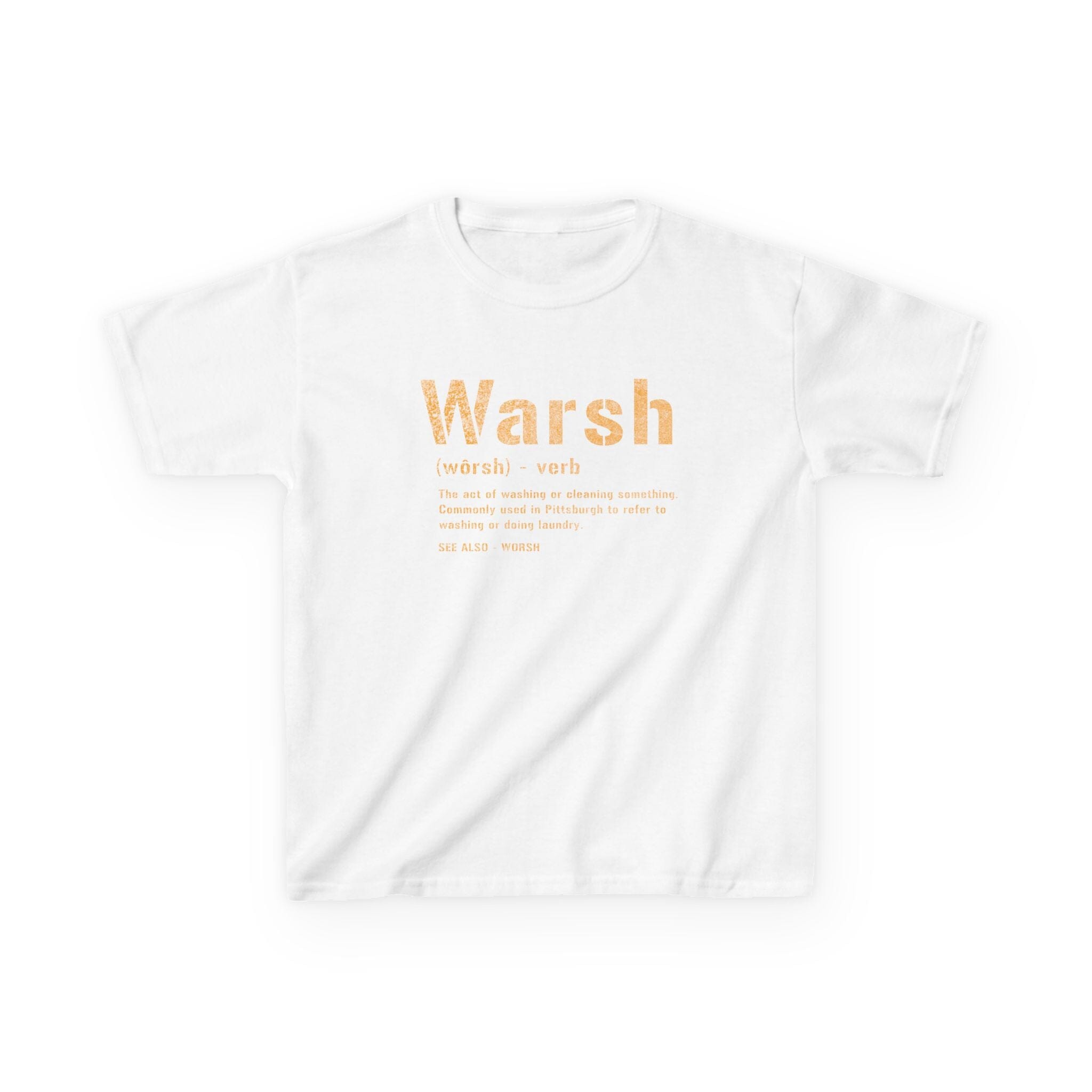 Warsh Pittsburghese kids T-shirt on white kids shirt | Yinzergear
