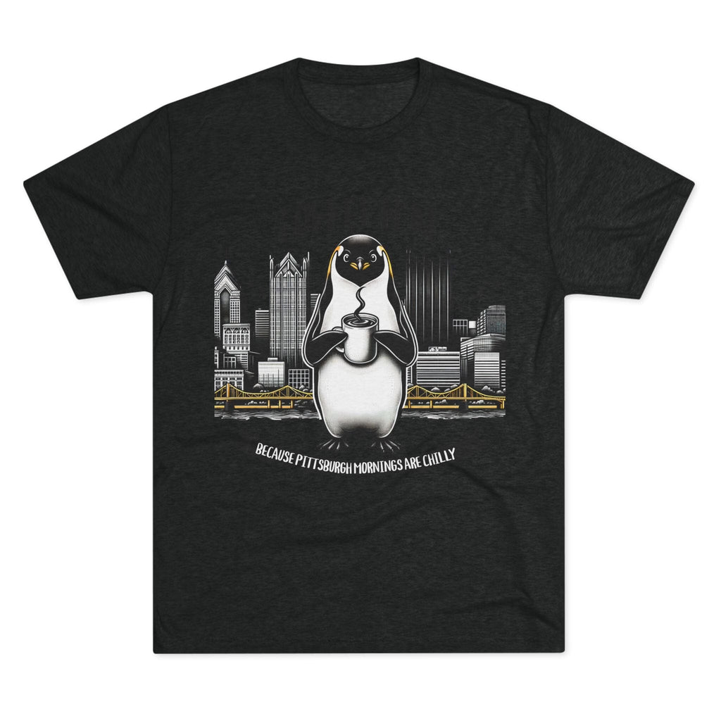 Coffee N’At Tri-Blend T-Shirt Pittsburgh tee on black tee | Yinzergear