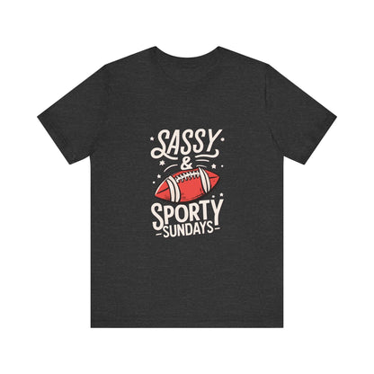 Football Sunday Tee - Sassy Sporty Game Day Shirt T-Shirt Printify Dark Grey Heather XS 