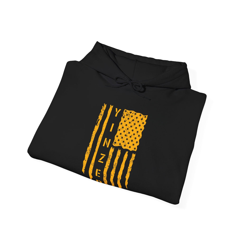Yinzer Flag Hoodie Pittsburgh hoodie product image mockup view | Yinzergear