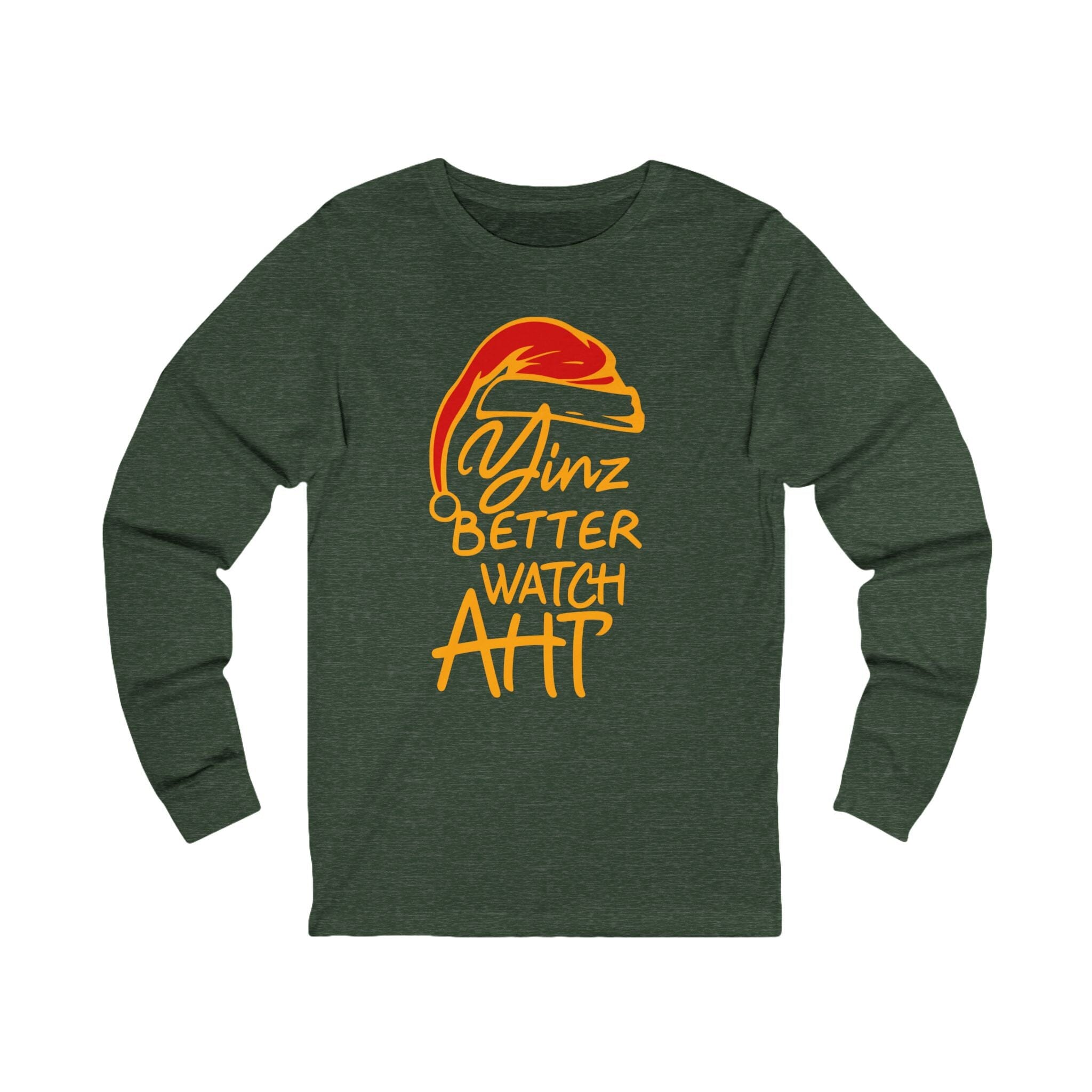 Yinz Better Watch Aht Christmas Long Sleeve Shirt Pittsburgh long sleeve shirt on forest long sleeve shirt | Yinzergear