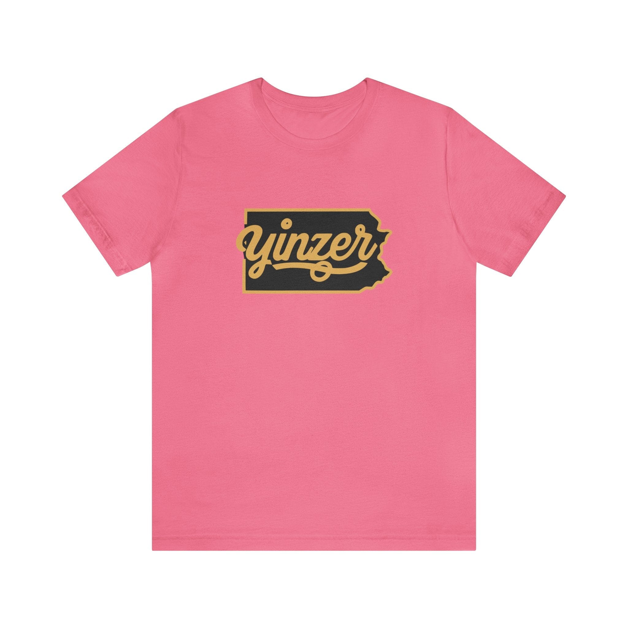 Yinzer State of Mind T-Shirt Pittsburgh tee on pink tee | Yinzergear