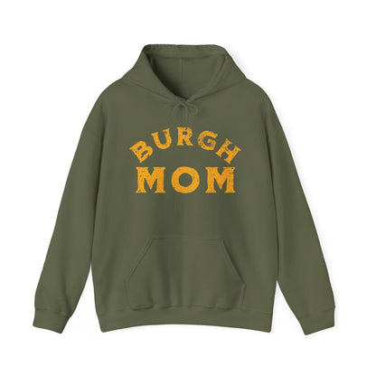 Burgh Mom Hoodie - Pittsburgh Mom Sweatshirt Gift Hoodie Printify Military Green S 