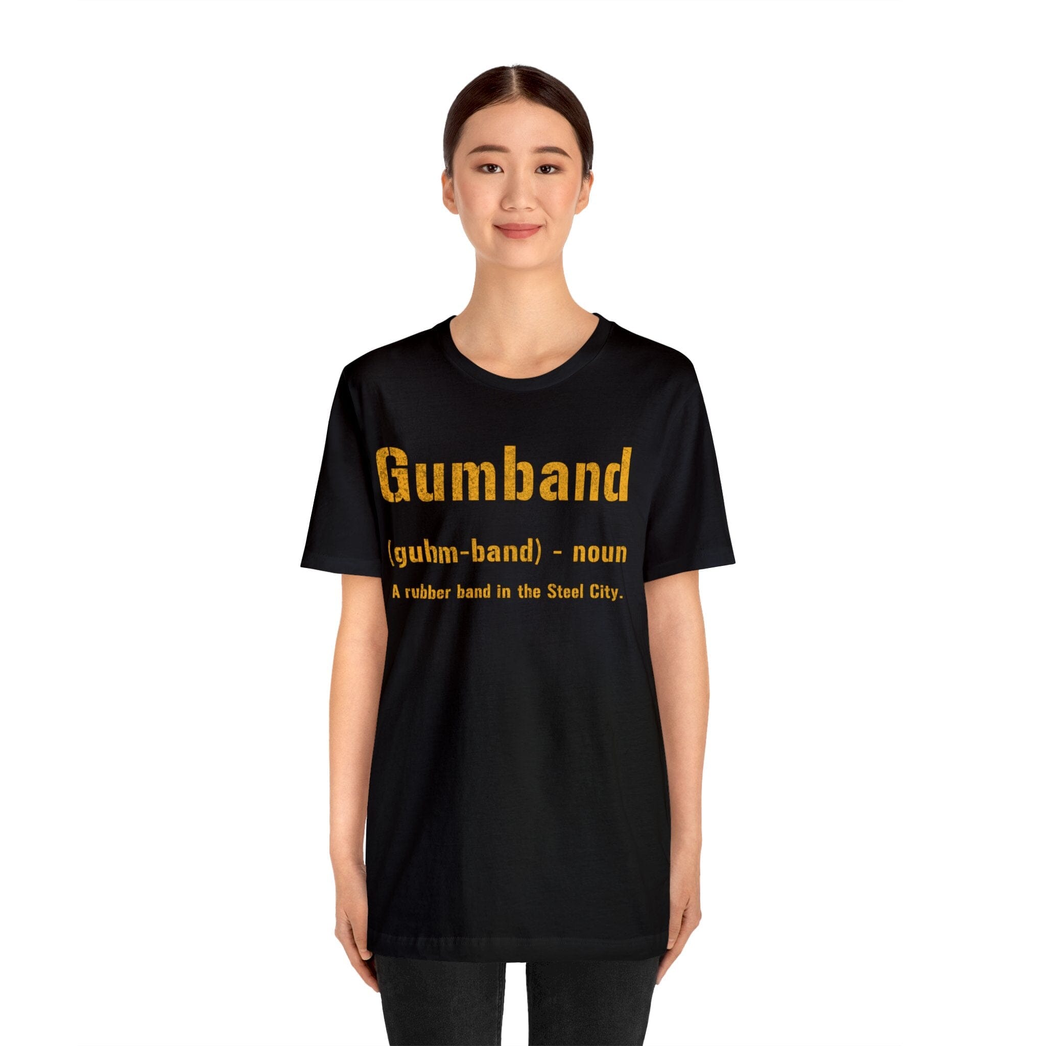 Gumband Pittsburghese definition shirt product image mockup view | Yinzergear