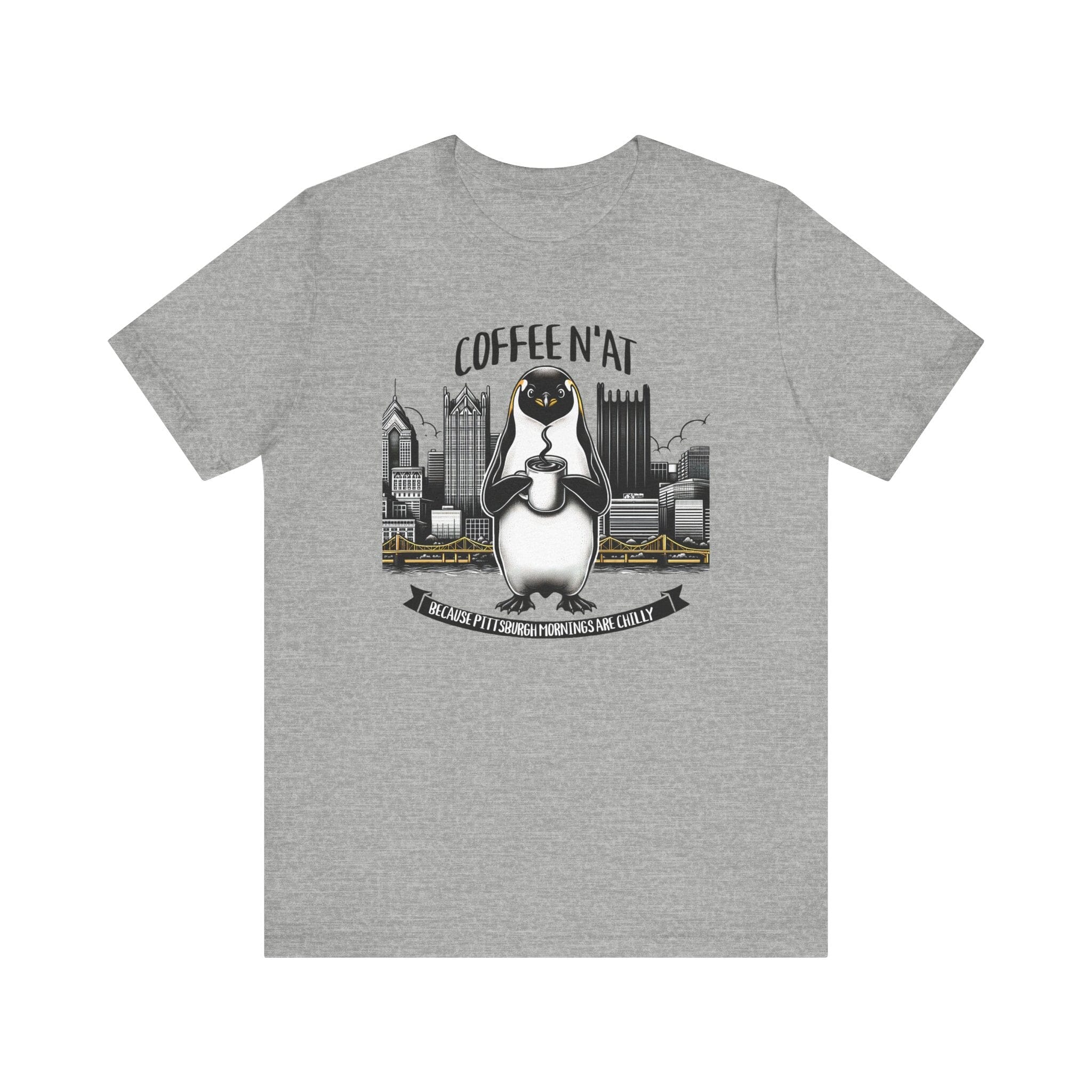 Coffee N’At Pittsburgh T-shirt on athletic heather tee | Yinzergear