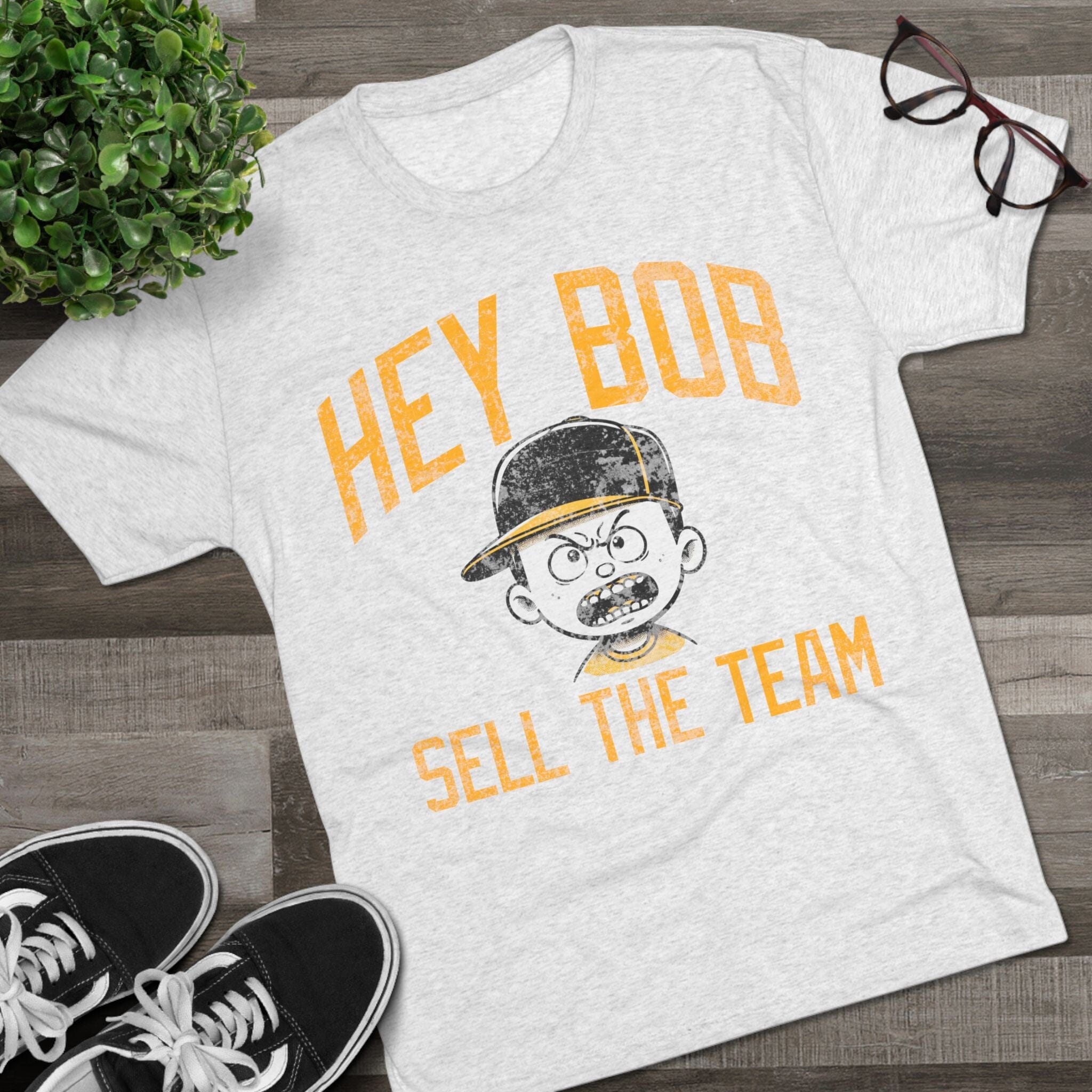 Hey Bob Sell The Team Baseball Protest T-Shirt Pittsburgh Pirates baseball tee product image alternate view 4 | Yinzergear