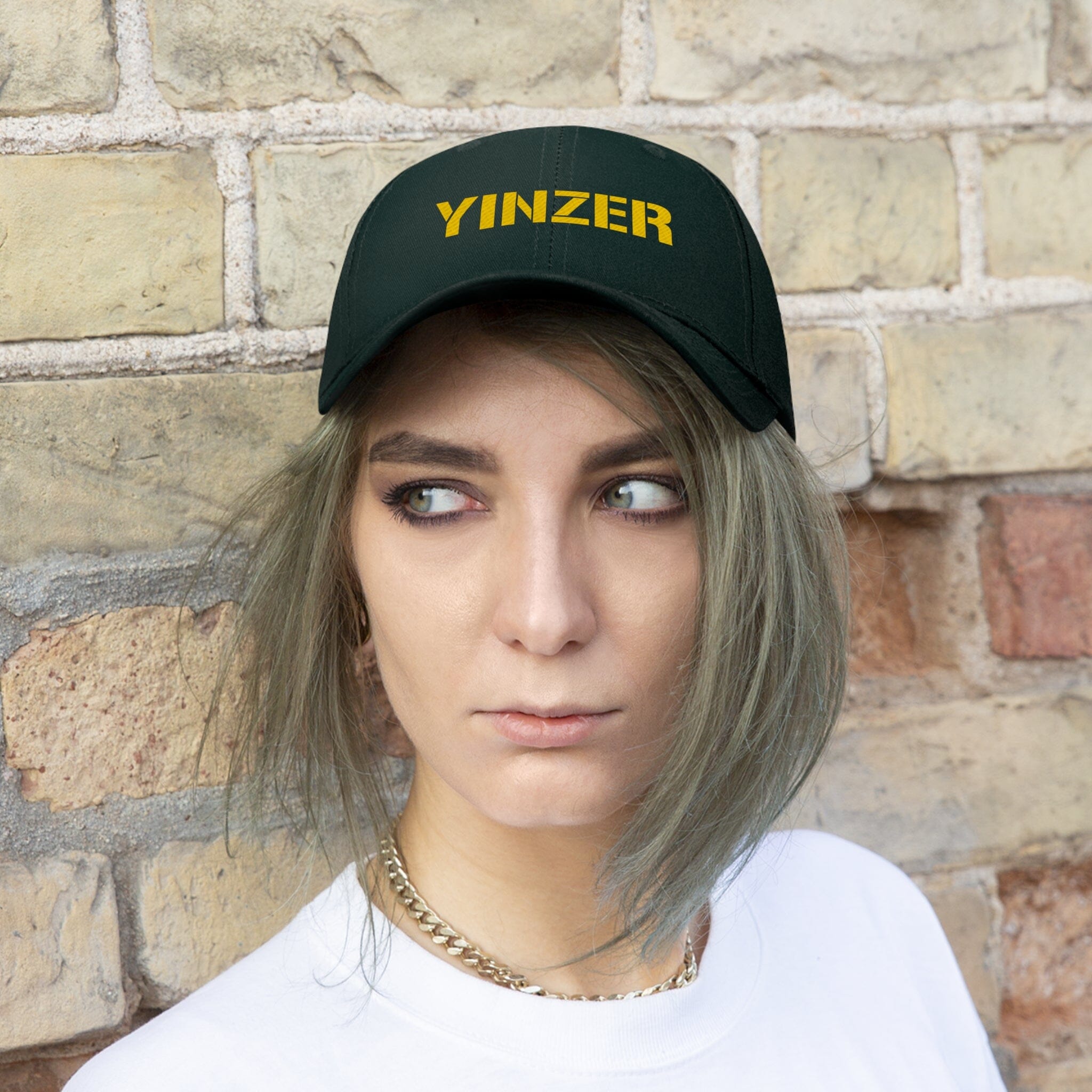 Yinzer embroidered hat Pittsburgh hat in green | Yinzergear